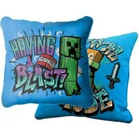 BERONAGE Dekokissen Minecraft Kissen Blast 40x40cm Creeper TNT Survival Mode Kuschelkissen, passend zur Bettwäsche, ideal für Sofa, Couch, Kinder-Bett, Auto
