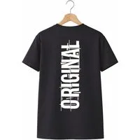 Banco T-Shirt Herren Original Shirt Print (Einzelartikel) Vertikaler "Stay Original" Typografie-Print auf der Rückseite