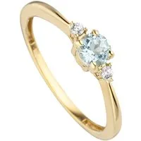 JOBO Fingerring Ring mit Blautopas und Zirkonia, 333 Gold