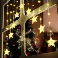 Elegear LED-Lichterkette Weihnachtsdeko Fenster Stern, beleuchtete Weihnachtsbeleuchtung, Lichterkette Sterne mit Timer Innen/Außen, Weihnachtsstern Fensterdeko