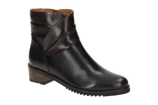 Everybody 11651U3254 GL001371 Damen Stiefeletten schwarz + dunkelbraun elegan...