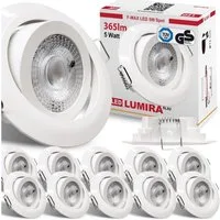 Maxkomfort LED Einbaustrahler 6/12er-Set Ultraflach & Schwenkbar, 3 Lichtfarben umschaltbar, LED fest integriert, (3000K/4000K/6500K), IP20 Deckenspots für Wohnzimmer, Küche & Flur - Ø82x25mm