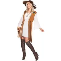 Underwraps Hippie-Kostüm Boho Hippie Kleid Karneval Faschingskostüme Damen, Ganz viel Liebe für 70er Jahre Mottopartys oder Schlagerveranstaltung