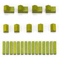 Waldfelsen Spiel – Holz-Figuren Spielfiguren Ersatz passend für Die Siedler von Catan, Spielmaterial, Verschiedene Farben