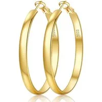 LuxusKollektion Paar Creolen Creolen Silber 925 14K Vergoldet Damen 5mm 60mm Gold 60MM