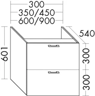 Burgbad Unterschrank Sys30 PG2 Echo 601x600x540 Marone Dekor Trüffel, WWCD060F1717 WWCD060F1717
