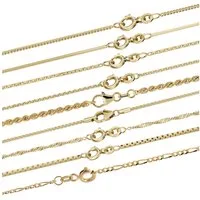 HOPLO Goldkette Goldkette Kordelkette Halskette Breite 2,2 mm 40 cm 333 - 8 Karat Gold, Made in Germany