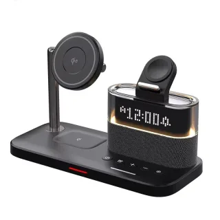 C09 15W 5-in-1 Magnetic Wireless Charger with RGB Light Rigital Display Fast Wireless Charging Stand for Smart Phones fo
