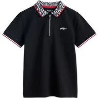 Next Poloshirt Polohemd mit RV-Kragen und Geodesign (1-tlg)