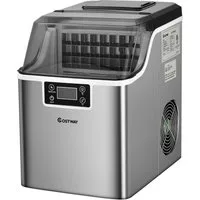 COSTWAY Eiswürfelmaschine, 24 Eiswürfel in 15min, 18kg 24 H, 3,2L Wassertank
