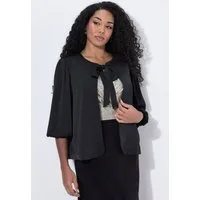 Ulla Popken Sommerjacke Jacke kurz Schleife Rundhals weiter 3/4-Arm