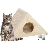 Rohrschneider Kratzbrett Kratzpyramide Kratzspielzeug Katzenhöhle, inkl. Spielballset