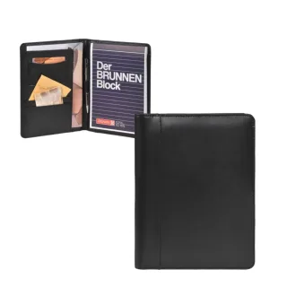 Esquire Schreibmappe A5 inklusive Schreibblock Business – Leder schwarz. Die elegante Konferenzmappe sorgt für perfekte Organisation bei Terminen.