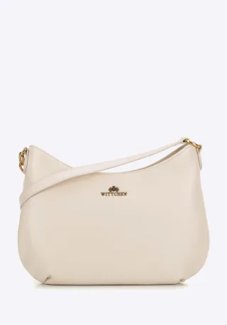 Wittchen Damen-Schultertasche aus Leder mit Kette, Creme, Naturleder