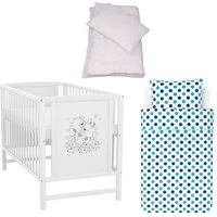 Baby-Delux Komplettbett Babybett Mia Komplettset, 7-tlg., Kinderbett 60x120 cm weiß, Bettset verschiedene Designs