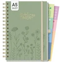 Häfft Terminkalender Lieblings-Timer Deluxe 2026/2027 / 17 Monate / A5, Wire-O-Bindung
