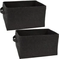 Koopman Aufbewahrungskorb Filzkorb 40x29 cm 2 er Set (Set, 2 St., Packung), 2 Stk, 40x29x22cm, Filz, 2 Tragegriffe, Vielseitig