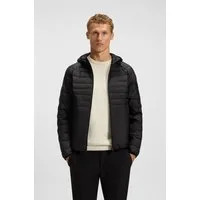 BOSS GREEN Steppjacke Kapuze, Regular Fit, reflektierende Details