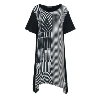 Grafisch elegantes Plus Size Jersey-Kleid