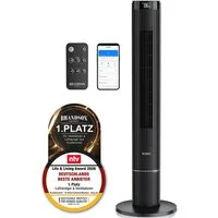 Brandson Turmventilator DC-Motor App-Steuerung, Timer, Sieger Life & Living Award 2026, Oszillation, extrem leiser Lüfter, 12 Stufen, Eco, WiFi, 40W