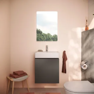 hansgrohe Xilesa E Waschtischunterschrank 54247760 480x380mm, 1 Schubkasten, für Handwaschbecken, schiefergrau matt
