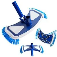 Arebos Poolbürste Bodensaugerbürste für Pool mit Ø 32/38 mm Schlauchanschluss Blau-Weiß, Inklusive besonders schnellen Clip-Systems