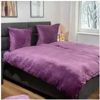 Casa Colori Bettwäsche Teddy Flausch, Polyester, 2 teilig, uni, rosenholz
