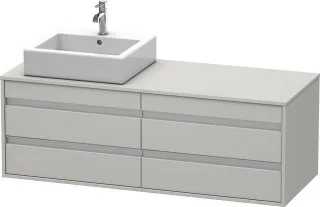 Duravit Ketho Konsolenwaschtischunterbau wandhängend Betongrau Matt 1400x550x496 mm - KT6657L0707 KT6657L0707