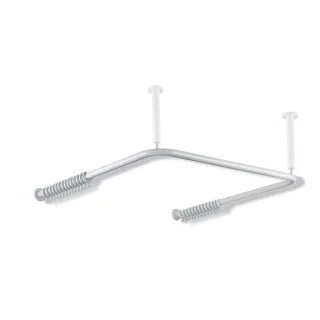 Hewi 801 Vorhangstange 801.34.30033 1000 x 1000 mm, 28 Vorhangringe, rubinrot, für Duschwanne