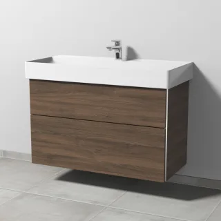 Sanipa 3way Waschtischunterbau zu Duravit Dura Square Waschtisch mit 2 Auszügen, Eiche-Arizona BR42780