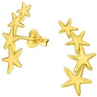ALEXANDER YORK Paar Ohrstecker STERNREIHE in Gold, 2-tlg., 925 Sterling Silber