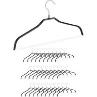 relaxdays Kleiderbügel Rutschfeste Kleiderbügel Set schwarz, (30er Set, 30-tlg), schwarz, 30er-Pack