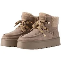 TOM TAILOR Shoes Licence Schnürstiefel Schneestiefeletten mit Fellimitat