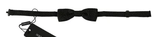 Dolce & Gabbana Schwarz Polka Dots Seide Verstellbare Hals Papillon Herren Fliege