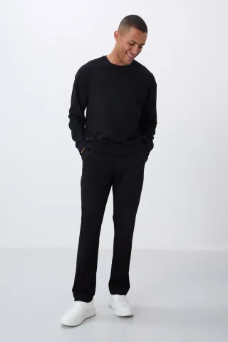 Herren-Fleece Sweatshirt und Hose aus Baumwolle-Polyester-Mix Set