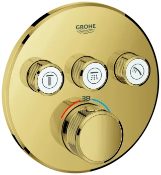 GROHE Thermostat Grohtherm SmartControl 29121 FMS rund 3 ASV cool sunrise, 29121GL0 29121GL0