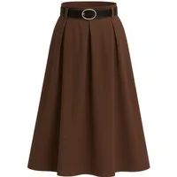 Mississhop A-Linien-Rock A-Linien-Rock Eleganter Faltenrock mit Gürtel – mittellang Gr. 38-40
