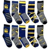 Minions Feinsocken 5x Minions Kindersocken Feinstrümpfe Jungen + Mädchen Bekleidung Set 5 paar Socken Kniestrümpfe Gr.27/30 31/34 35/38