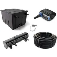 Aquaone Teichfilter AquaOne Teich Filteranlage Set Nr.76 CBF 550 Kammerfilter 30W Eco Teichpumpe UV Klärer 72 Watt! Teichgröße bis 60000l Teichschlauch