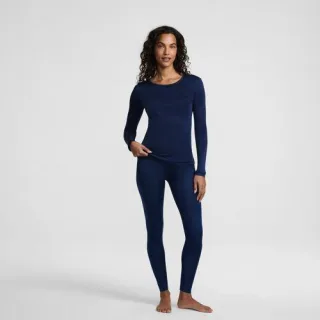 Seidenunterhemd mit Rundhalsausschnitt, Damen,  Blau, Seide, by Lands' End