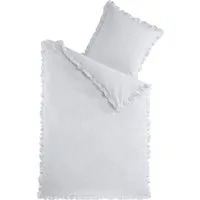 Optidream Bettwäsche Set Renforcé 135x200 Baumwolle silber silber, Renforcé, 2 teilig, Sommer Geschenke Idee Frauen Männer weich sale Reißverschluss Partner