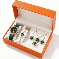 Futicare Quarzuhr Exklusives Damen-Geschenkset mit Armbanduhr Schmuck-Set Enthält eine Quarzuhr, Halskette, Armband, Ohrringe und Ring, (harmonisch aufeinander abgestimmt und ideal für festliche Auftritte)