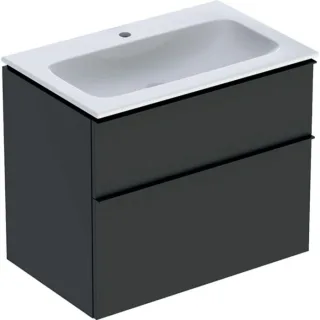 Geberit iCon Waschtisch mit Unterschrank 75 cm 502336JK1 Waschtisch-Set 75x63x48cm, weiß, Korpus/Griff lava matt