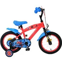 Volare Kinderfahrrad 14 Zoll Kinder Fahrrad Rad Disney Marvel Spiderman Volare 21483-SACB, 1 Gang, Rücktritt, Stützräder,Kettenschutz,Schutzbleche