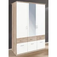 rauch Kleiderschrank Kleiderschrank Schrank Garderobe deckenhoher Schrank BREMEN (optional mit Spiegel, Breiten: 91/136/181 cm, Höhe: 199 cm) in vielen Farbvariationen, inkl. Kranzblende MADE IN GERMANY