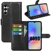betterfon Handyhülle Handytasche für Samsung Galaxy A05s Klapphülle Schwarz, 3 Kartenfächer, Magnetverschluss & Standfunktion im Lederlook