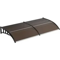 GarveeMore Anbaudach für Haustür,Überdachung Haustür aus Aluminium und Polycarbonat, BxT: 150x100 cm, Transparentes Pultbogenvordach,Regen Schnee Sonnenschutz
