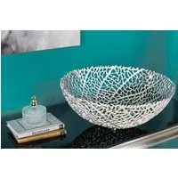 riess-ambiente Dekoschale ABSTRACT LEAF 45cm silber (Einzelartikel, 1 St), Wohnzimmer · Metall · Handarbeit · Modern Design