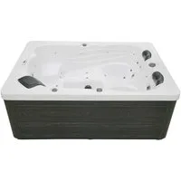 HOME DELUXE Whirlpool Outdoor Whirlpool SUNSET 20 x 156 x 82 cm, Aufstellbecken, (Komplettset, 3-tlg., inkl. 32 Massagedüsen, 13 Lichtquellen & Ozon-Reinigungssystem), für bis zu 3 Personen, Außen Whirlpool