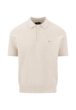 FYNCH-HATTON - Knitted Polo, Structure new offwhite - Gr. - XL
